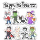 Schattigee Happy Halloween Fun Icons Trick or trea Sticker (Voorkant)