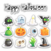 Schattigee Happy Halloween Fun Icons Trick or trea Sticker (Voorkant)