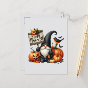 Schattigee Happy Halloween-gnoom Feestdagenkaart