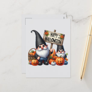 Schattigee Happy Halloween-gnoom Feestdagenkaart
