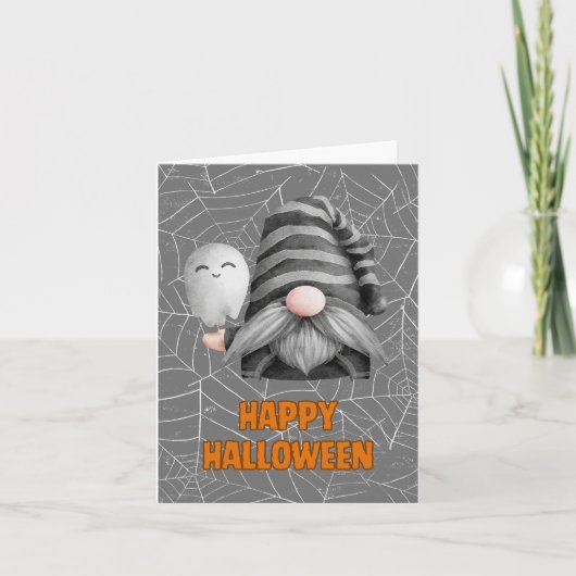Schattigee Happy Halloween Gonk Kaart (Voorkant)