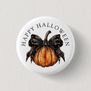 Schattigee Happy Halloween pompoen en boog Ronde Button 3,2 Cm