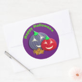 Schattigee Happy Halloween pompoen gezichten Ronde Sticker (Envelop)