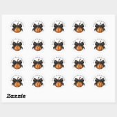 Schattigee Happy Halloween Pumpkin Black Star Bow Ronde Sticker (Vel)
