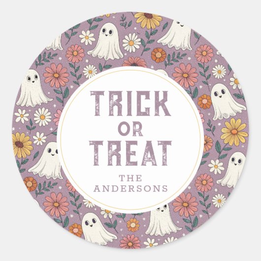 Schattigee Happy Halloween ronde Stickers (Voorkant)