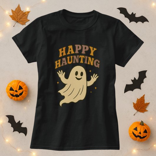 Schattigee Happy Haunting Ghost Halloween T-shirt