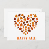 Schattigee Happy Herfst Autumn Leaf Heart Briefkaart (Voorkant / Achterkant)