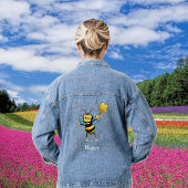 Schattigee Happy Honey Bee Cartoon Denim Jacket