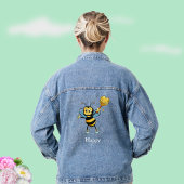 Schattigee Happy Honey Bee Cartoon Denim Jacket