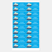 Schattigee Happy Ice Cream Truck cartoon gepersona Labels (Vel)