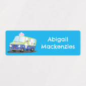 Schattigee Happy Ice Cream Truck cartoon gepersona Labels (Design 2)