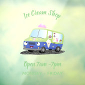 Schattigee Happy Ice Cream Truck cartoon gepersona Raamsticker (Vel 3)