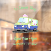 Schattigee Happy Ice Cream Truck cartoon gepersona Raamsticker (Vel 2)