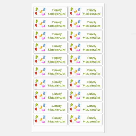 Schattigee Happy Jellybeans Jumping cartoon gepers Labels (Vel)