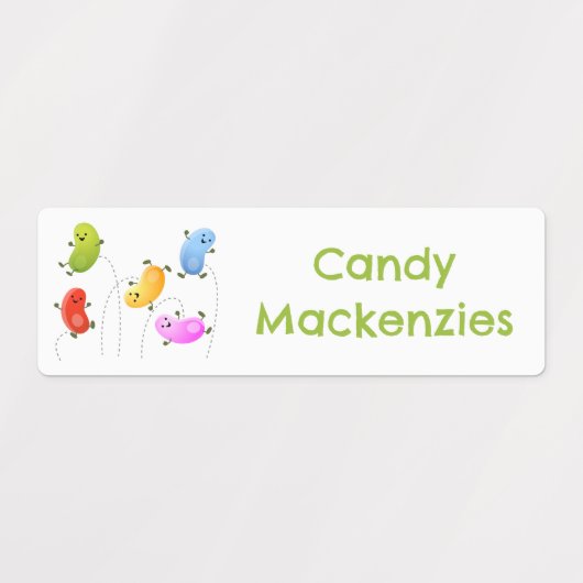 Schattigee Happy Jellybeans Jumping cartoon gepers Labels (Design 2)