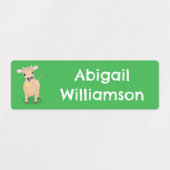 Schattigee Happy Jersey koe cartoon gepersonalisee Labels (Design 1)