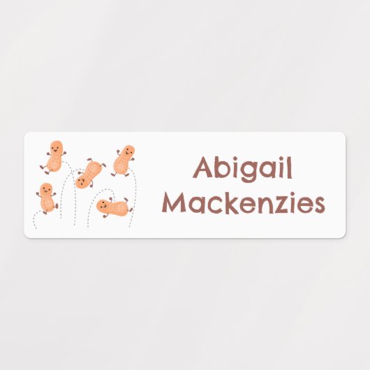 Schattigee Happy Jumping Peanuts cartoon gepersona Labels (Design 2)