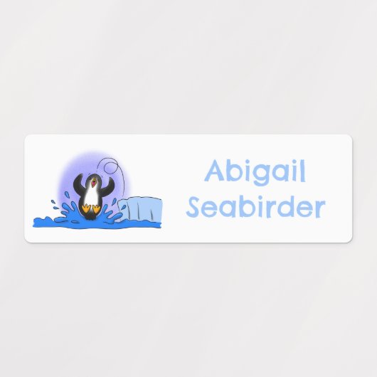 Schattigee Happy Jumping Pinguïn cartoon gepersona Labels (Design 2)