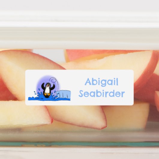 Schattigee Happy Jumping Pinguïn cartoon gepersona Labels (Aangebracht)