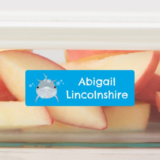 Schattigee Happy Kawaii dolfijn cartoon gepersonal Labels (Aangebracht)