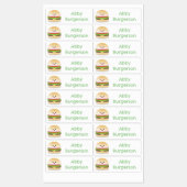 Schattigee Happy Kawaii hamburger cartoon geperson Labels (Vel)