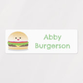 Schattigee Happy Kawaii hamburger cartoon geperson Labels (Design 1)