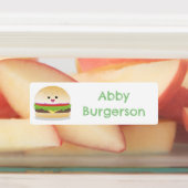 Schattigee Happy Kawaii hamburger cartoon geperson Labels (Aangebracht)