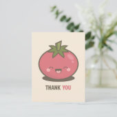 Schattigee Happy Kawaii Tomato Bedankt Briefkaart (Staand voorkant)