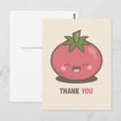 Schattigee Happy Kawaii Tomato Bedankt Briefkaart (Voorkant / Achterkant)