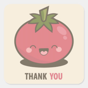 Schattigee Happy Kawaii Tomato Dank u Stickers