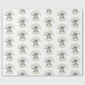 Schattigee Happy Koala gepersonaliseerde cartoon V Cadeaupapier (Vlak)