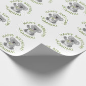 Schattigee Happy Koala gepersonaliseerde cartoon V Cadeaupapier (Hoek)