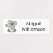 Schattigee Happy Koala Waving cartoon gepersonalis Labels (Design 1)