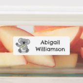 Schattigee Happy Koala Waving cartoon gepersonalis Labels (Aangebracht)