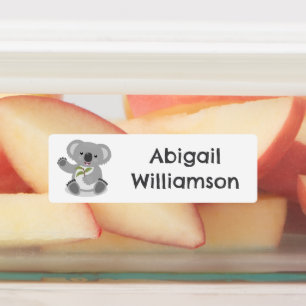 Schattigee Happy Koala Waving cartoon gepersonalis Labels