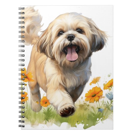 SCHATTIGEE HAPPY LHASA APSO PUPPY DOG NOTITIEBOEK (Voorkant)
