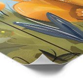 Schattigee Happy Lion Baby kwekerij Kinder Poster (Hoek)