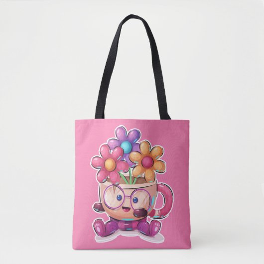 Schattigee Happy Little Tea Cup Tote Bag (Voorkant)