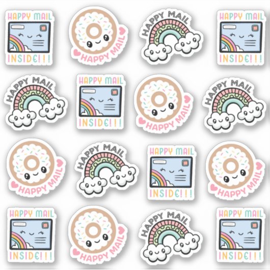 Schattigee Happy Mail Sticker (Voorkant)