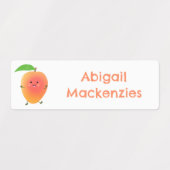Schattigee Happy Mango Gele cartoon gepersonalisee Labels (Design 1)