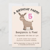 Schattigee Happy Mini Ezel cartoon Verjaardag Kaart (Voorkant)