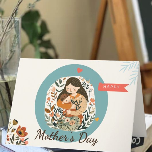 Schattigee Happy Moederdag Floral Kaart