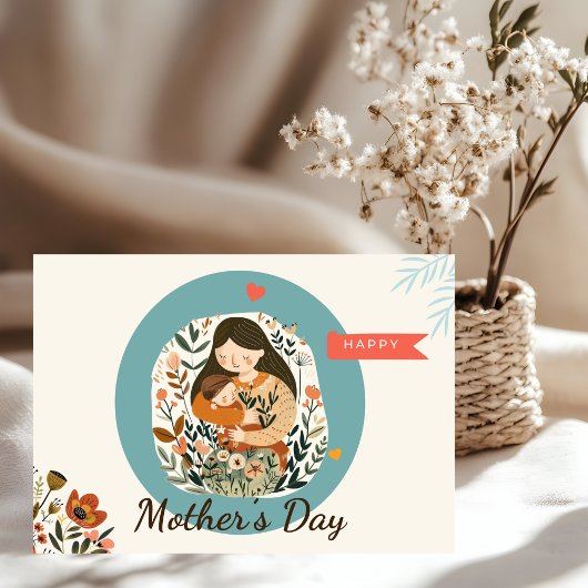 Schattigee Happy Moederdag Floral Kaart