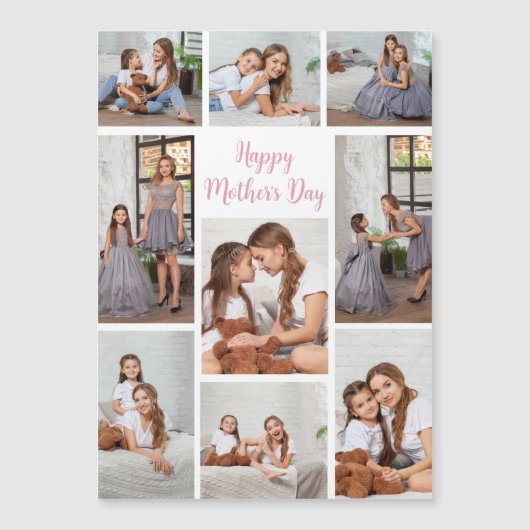 Schattigee Happy Moederdag foto collage magneet Ka (Voorkant)