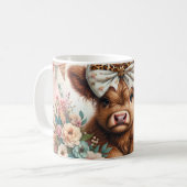 Schattigee Happy Moederdag / Highland Koe Koffiemok (Voorkant links)