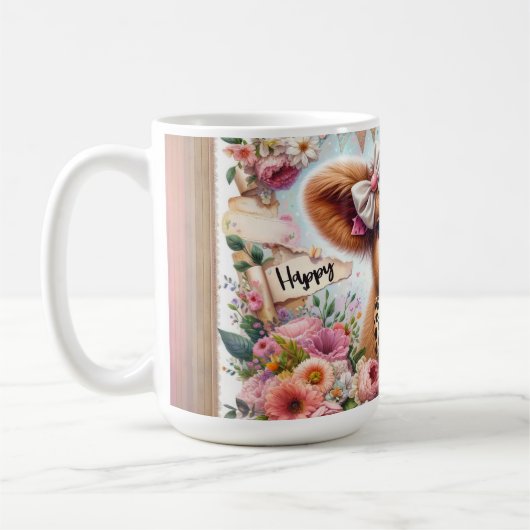 Schattigee Happy Moederdag / Highland Koe Koffiemok (Links)