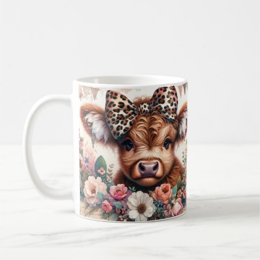 Schattigee Happy Moederdag / Highland Koe Koffiemok (Links)