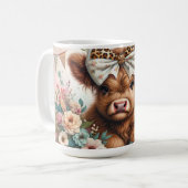 Schattigee Happy Moederdag / Highland Koe Koffiemok (Voorkant links)