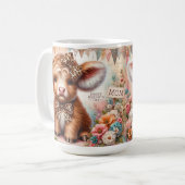 Schattigee Happy Moederdag / Highland Koe Koffiemok (Voorkant links)