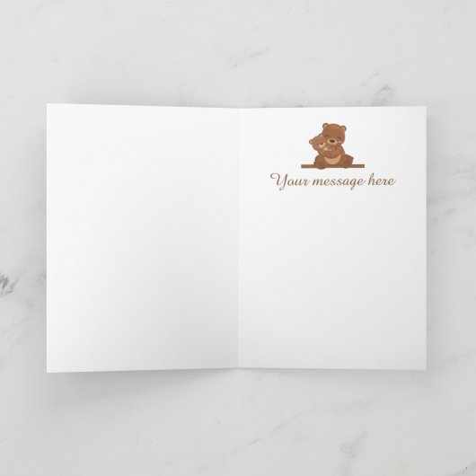 Schattigee Happy Moederdag vakantie beren Kaart (Binnen)